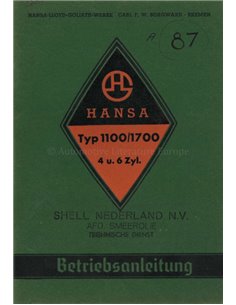 1938 HANSA 1100 / 1700 INSTRUCTIEBOEKJE DUITS