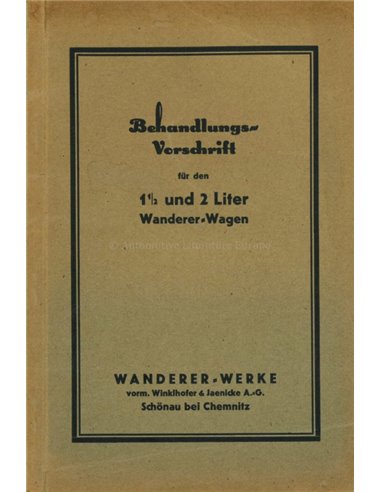1927 WANDERER BETRIEBSANLEITUNG DEUTSCH