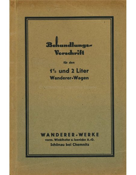 1927 WANDERER OWNERS MANUAL GERMAN