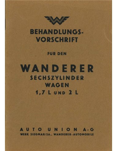 1936 WANDERER BETRIEBSANLEITUNG DEUTSCH
