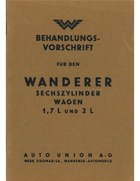 1936 WANDERER OWNERS MANUAL GERMAN