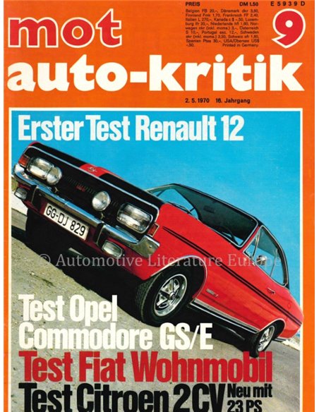 1970 MOT MAGAZINE 9 DUITS