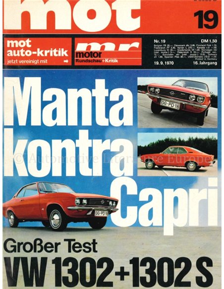 1970 MOT MAGAZINE 19 GERMAN