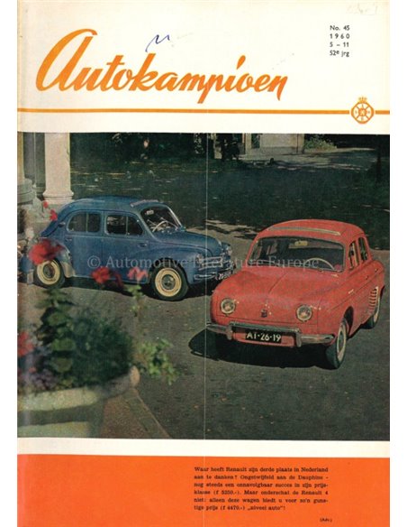 1960 AUTOKAMPIOEN MAGAZIN 45 NIEDERLÄNDISCH