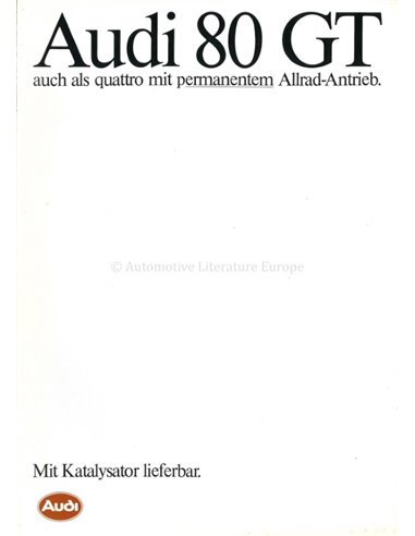 1986 AUDI 80 GT BROCHURE GERMAN