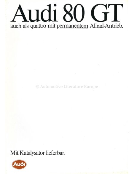 1986 AUDI 80 GT PROSPEKT DEUTSCH