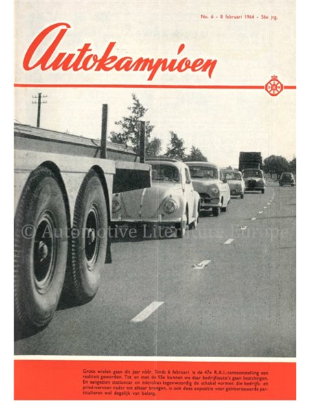 1964 AUTOKAMPIOEN MAGAZIN 6 NIEDERLÄNDISCH