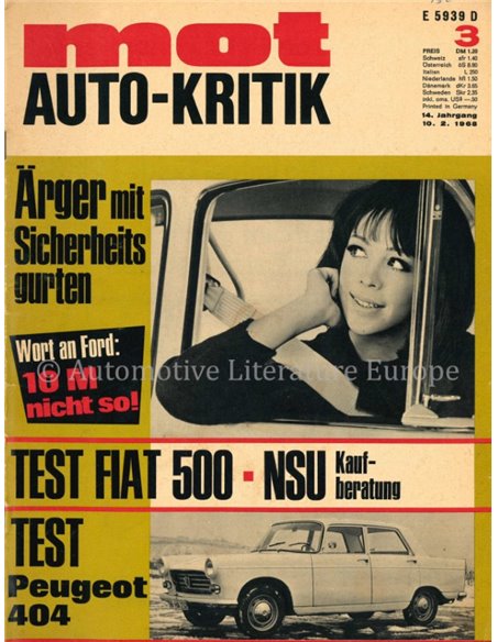 1968 MOT MAGAZINE 3 DUITS