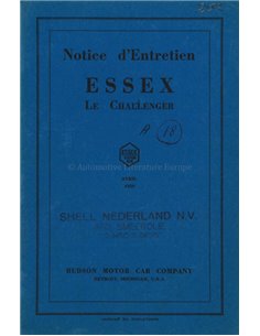 1929 ESSEX LE CHALLENGER OWNERS MANUAL FRENCH