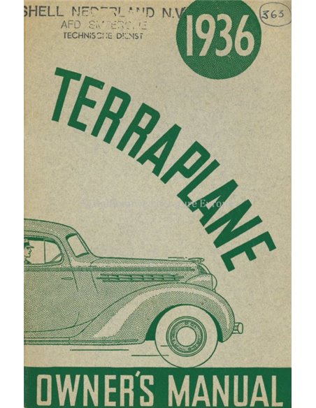 1936 TERRAPLANE BETRIEBSANLEITUNG ENGLISCH