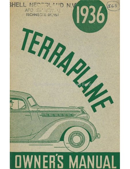 1936 TERRAPLANE OWNERS MANUAL ENGLISH