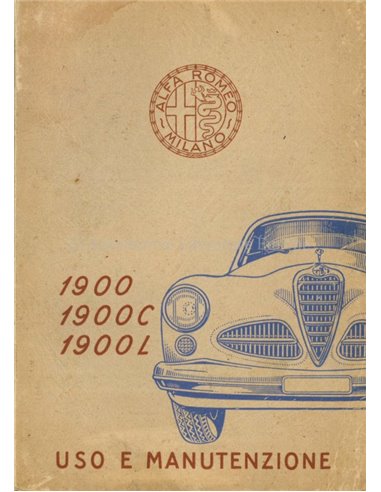 1952 ALFA ROMEO 1900 BETRIEBSANLEITUNG ITALIENISCH