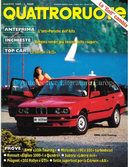 1988 QUATTRORUOTE MAGAZINE 394 ITALIAANS