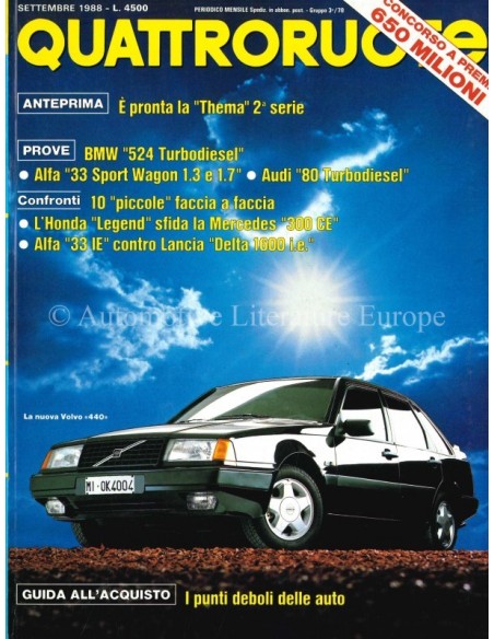 1988 QUATTRORUOTE MAGAZIN 395 ITALIENISCH