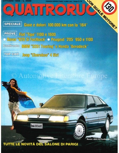 1988 QUATTRORUOTE MAGAZINE 396 ITALIAN