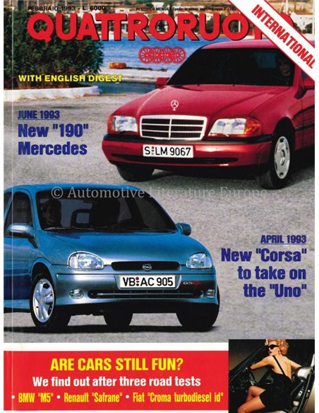 1993 QUATTRORUOTE MAGAZINE 448 ITALIAANS