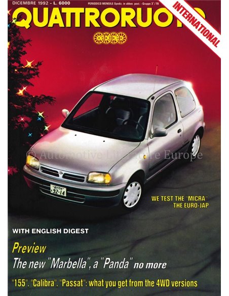 1992 QUATTRORUOTE MAGAZINE 446 ITALIAN