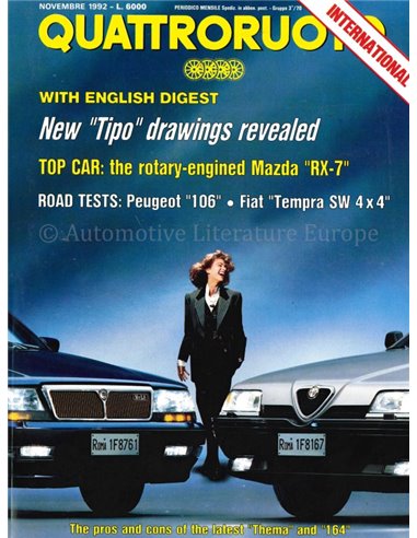 1992 QUATTRORUOTE MAGAZINE 445 ITALIAN