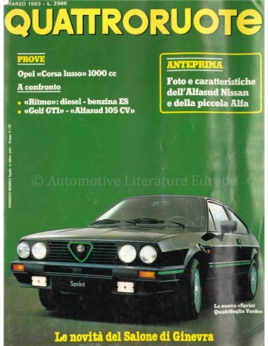 1983 QUATTRORUOTE MAGAZINE 329 ITALIAN
