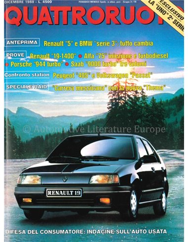 1988 QUATTRORUOTE MAGAZIN 398 ITALIENISCH