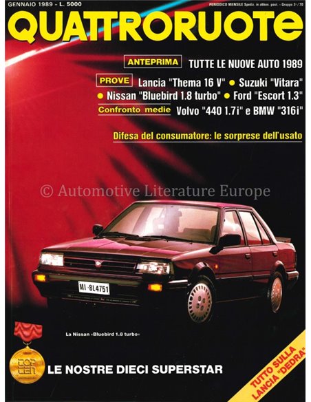 1989 QUATTRORUOTE MAGAZIN 399 ITALIENISCH