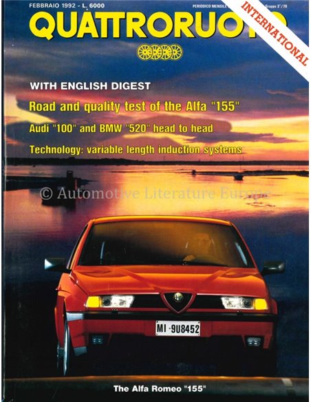 1992 QUATTRORUOTE MAGAZINE 436 ITALIAN