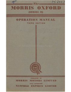 1955 MORRIS OXFORD BETRIEBSANLEITUNG ENGLISCH