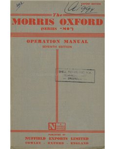 1952 MORRIS OXFORD INSTRUCTIEBOEKJE ENGELS