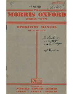 1951 MORRIS OXFORD OWNERS MANUAL ENGLISH