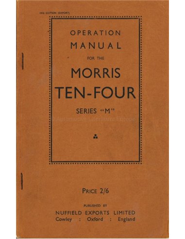 1946 MORRIS OXFORD BETRIEBSANLEITUNG ENGLISCH