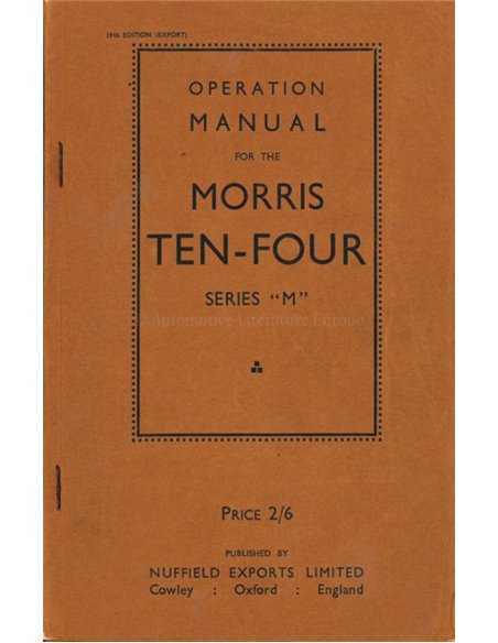 1946 MORRIS TEN-FOUR OWNERS MANUAL ENGLISH