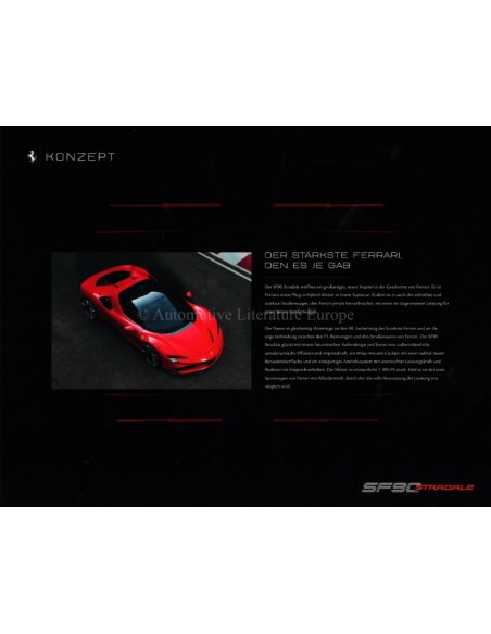 2019 FERRARI SF90 STRADALE PORTFOLIO GERMAN
