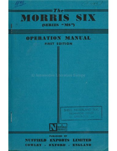 1949 MORRIS SIX INSTRUCTIEBOEKJE ENGELS