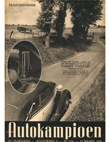 1940 AUTOKAMPIOEN MAGAZIN 12 NIEDERLÄNDISCH