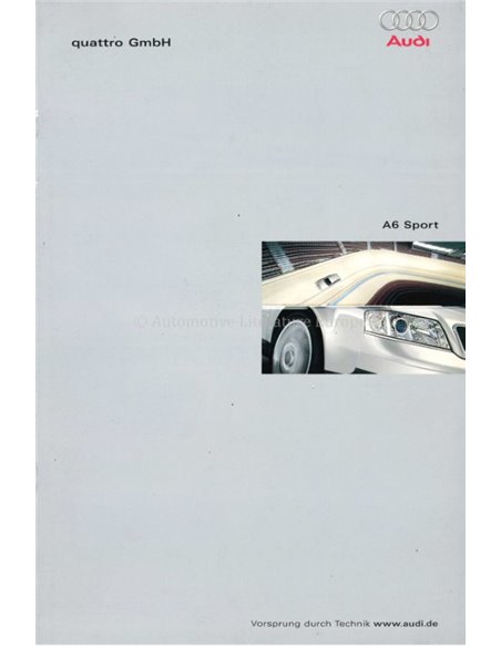 2001 AUDI A6 BROCHURE DUITS