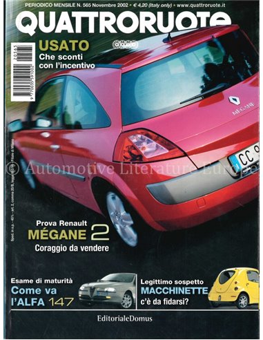 2002 QUATTRORUOTE MAGAZINE 565 ITALIAN