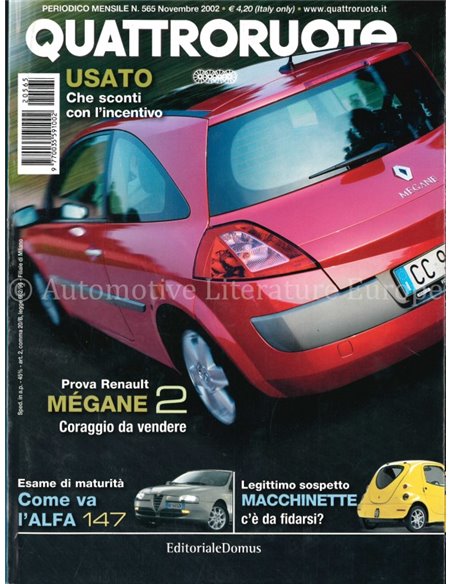 2002 QUATTRORUOTE MAGAZINE 565 ITALIAN