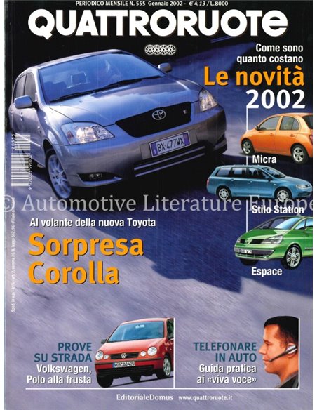 2002 QUATTRORUOTE MAGAZINE 555 ITALIAN