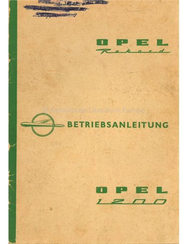 1959 OPEL REKORD OWNERS MANUAL GERMAN