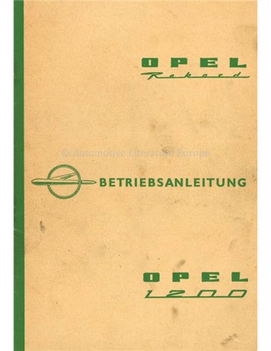 1960 OPEL REKORD OWNERS MANUAL GERMAN