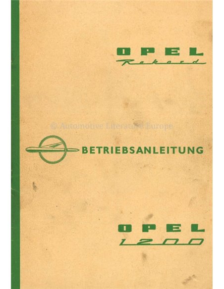 1960 OPEL REKORD BETRIEBSANLEITUNG DEUTSCH