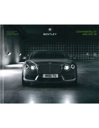 2013 BENTLEY CONTINENTAL GT & GTC V8 HARDCOVER PROSPEKT ENGLISCH