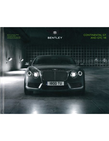 2013 BENTLEY CONTINENTAL GT & GTC V8 HARDCOVER PROSPEKT ENGLISCH