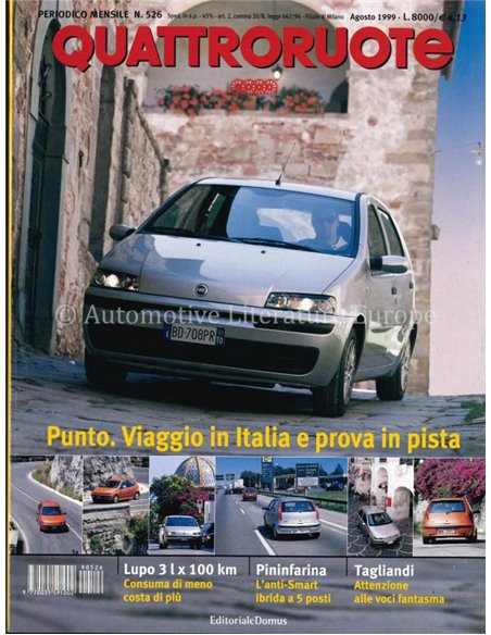 1999 QUATTRORUOTE MAGAZINE 526 ITALIAN