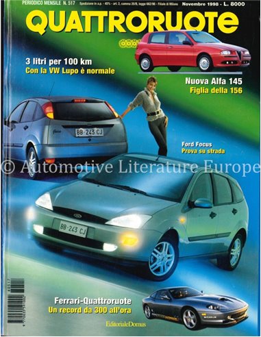 1998 QUATTRORUOTE MAGAZINE 517 ITALIAN