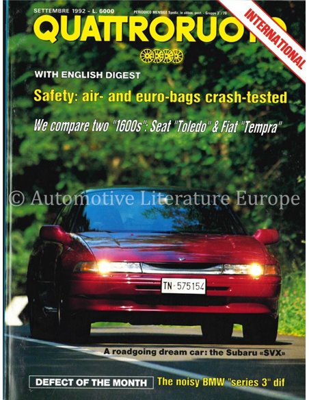1992 QUATTRORUOTE MAGAZINE 443 ITALIAN