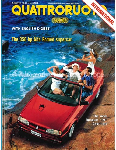 1992 QUATTRORUOTE MAGAZINE 442 ITALIAN