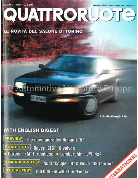 1990 QUATTRORUOTE MAGAZINE 414 ITALIAANS