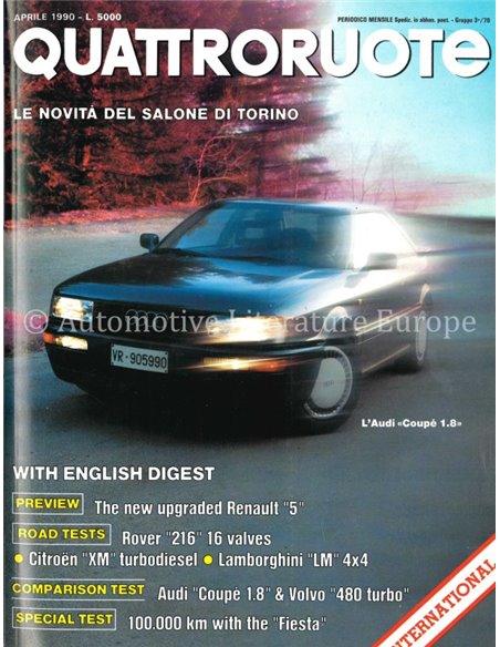 1990 QUATTRORUOTE MAGAZINE 414 ITALIAANS