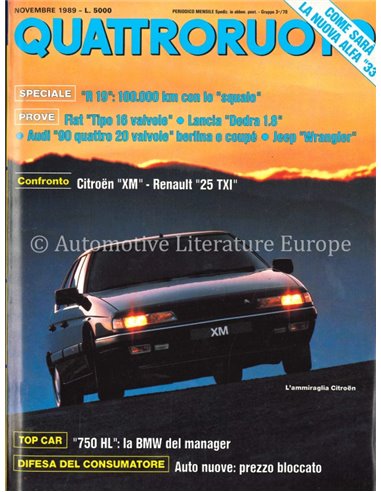 1989 QUATTRORUOTE MAGAZINE 409 ITALIAANS